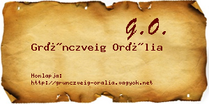 Grünczveig Orália névjegykártya